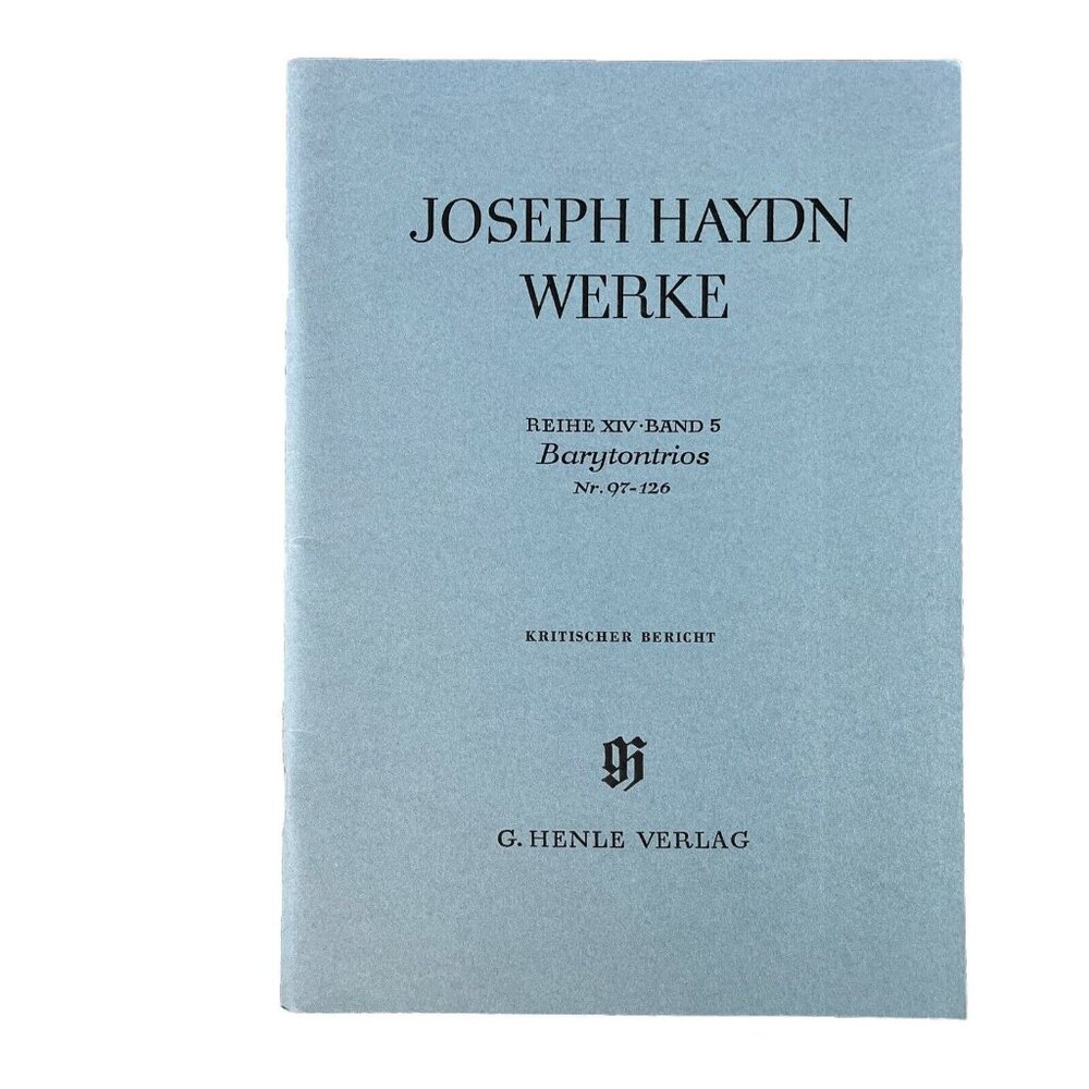 Joseph Haydn Werke Reihe XIV  Band 5 Barytontrios Nr. 97-126 New Hal Leonard